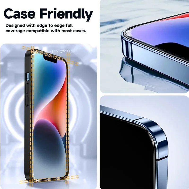 2 uds vidrio templado para iPhone 16 14 13 12 11 15 Pro Max entrega ayuda de montaje Protector de pantalla para iPhone 15 14 Plus vidrio - imagen 3