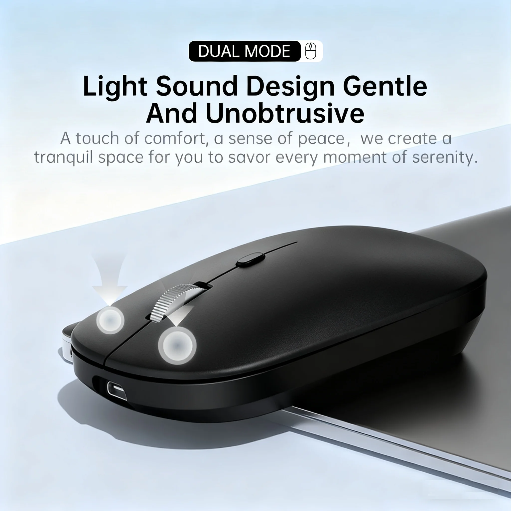 Ratón inalámbrico Bluetooth 2,4G, ratón para juegos de modo Dual, ratón recargable, ergonómico, silencioso, para ordenador portátil, tableta, Macbook - imagen 3