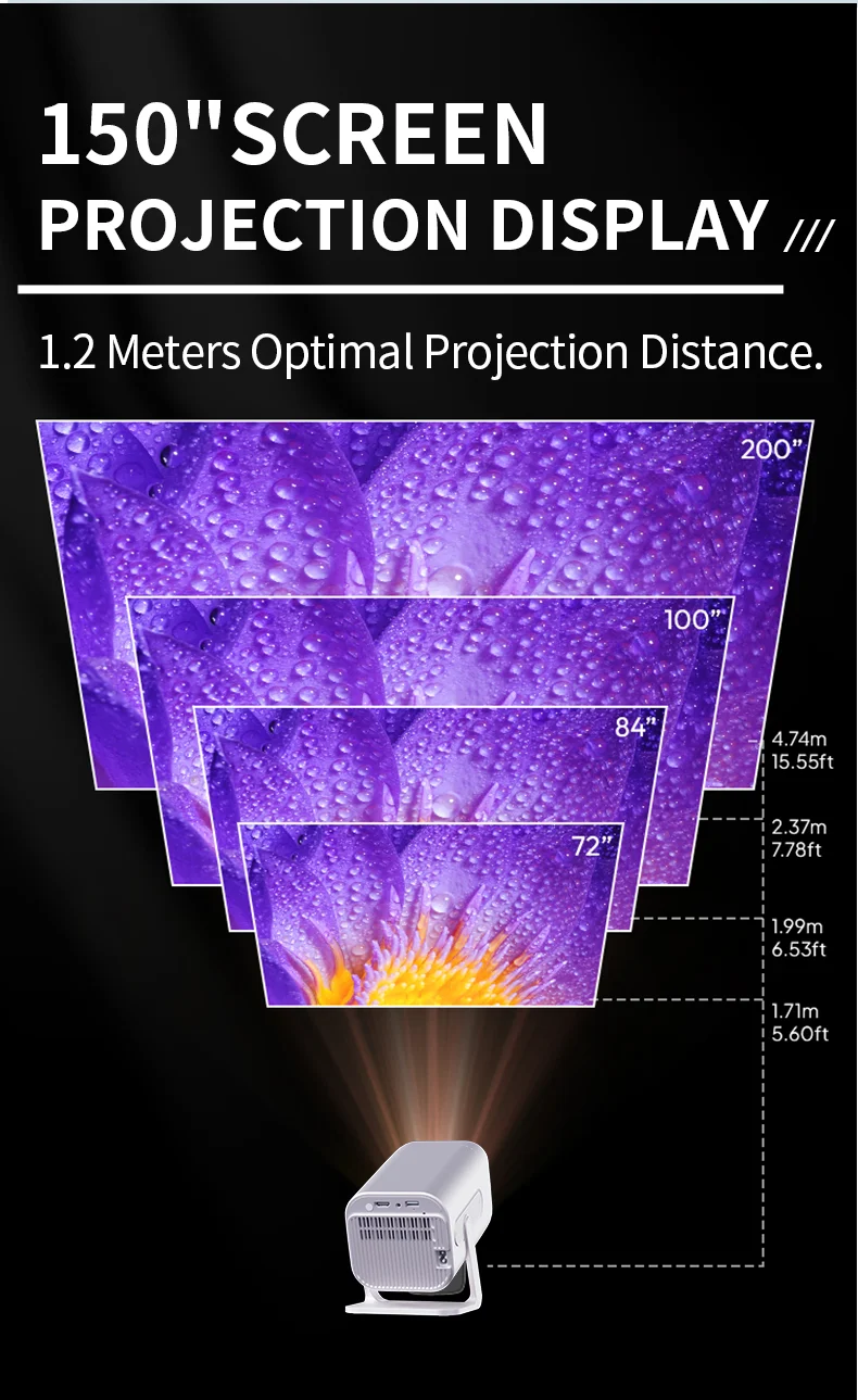Proyector XH269 Android 13 T950S Led película Dual WIFI BT 4K nativo 1080P Android proyector de vídeo de cine en casa - imagen 5