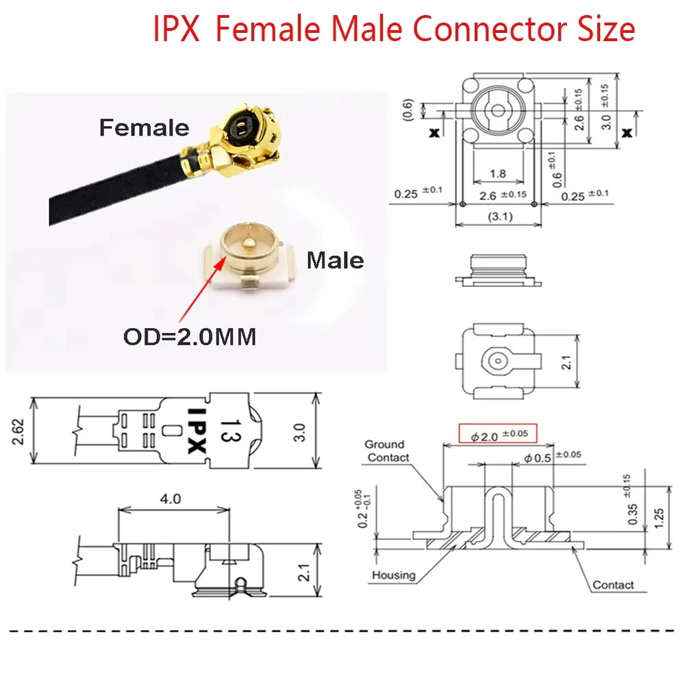 Cable conector SMA hembra a uFL/u.FL/MHF1, conjunto de adaptador coaxial RF RG1.13, Cable Pigtail de 15cm para tarjeta PCI Wifi, módulo 3G 4G 5G - imagen 5