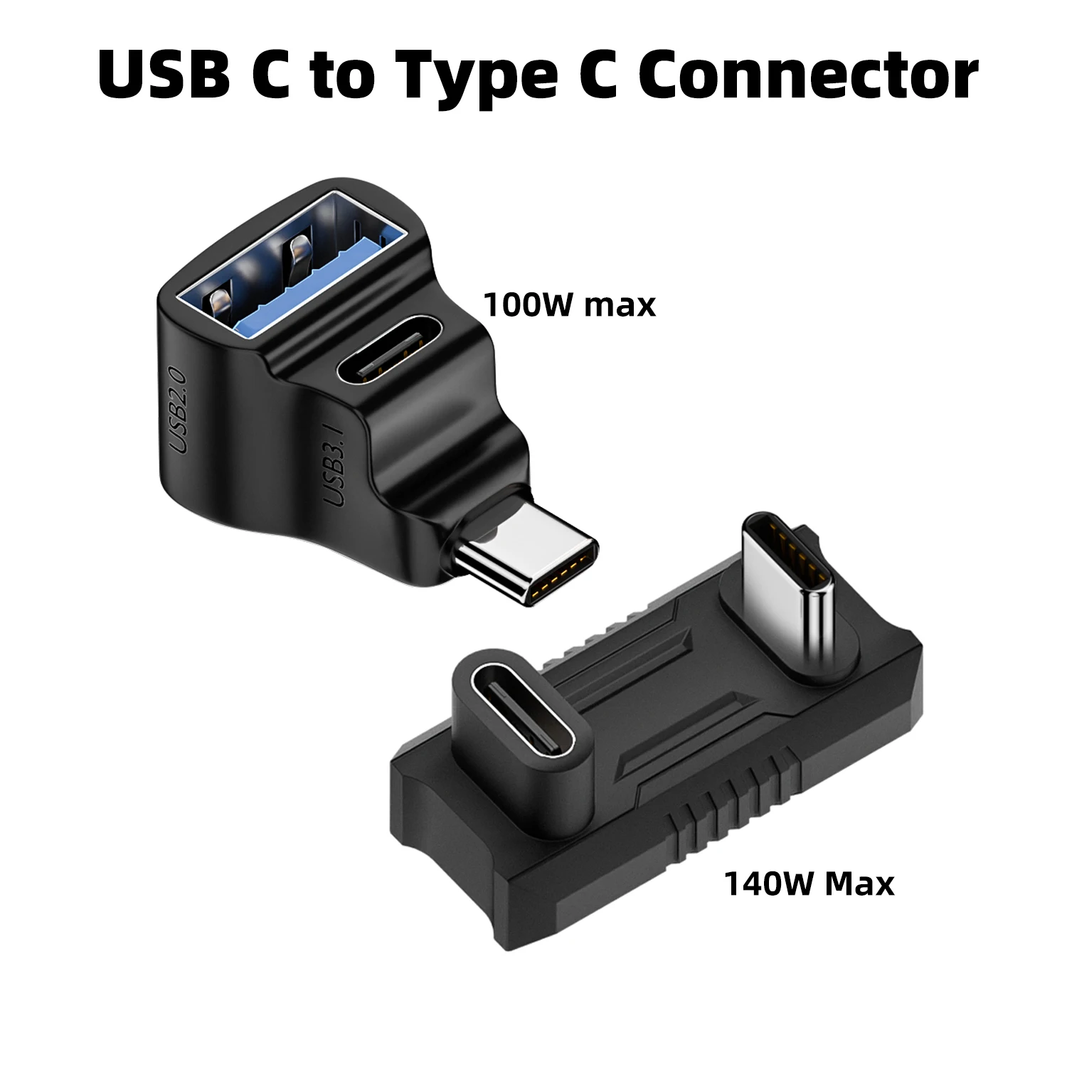 Adaptador de USB-C en forma de U de 180 grados para consola de interruptores Asus Rog Ally/NS tipo C macho a hembra 20Gbps PD140W convertidor de carga rápida