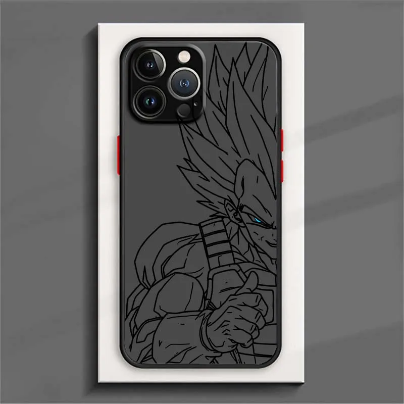 D-Dragon Ball Vegeta Saiyan para Apple iPhone 17 16 15 14 13 12 11 Air Plus Pro Max funda de teléfono translúcida esmerilada - imagen 3