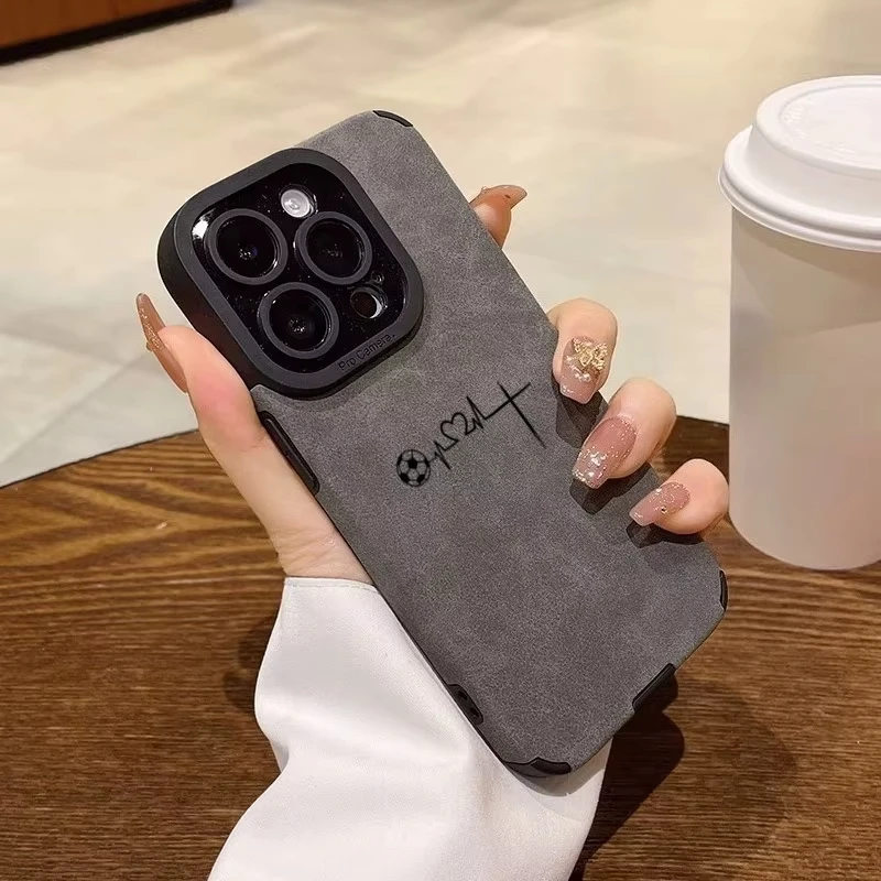 Funda de teléfono con patrón de línea de fútbol para iPhone 11, 12, 13, 14, 15, 16, 17 Pro Max Plus 17 Air XR X XS Max, cubierta de parachoques a prueba de golpes - imagen 4