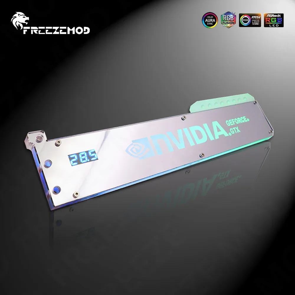 Soporte FREEZEMOD VGA con Monitor de temperatura pantalla de 5V soporte para tarjeta gráfica termómetro doble espejo deslizable PC MOD XKZJ-WD - imagen 2