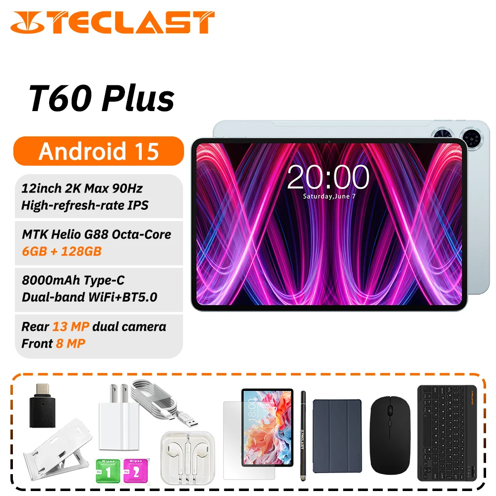 Tableta Teclast T50 Plus de 11 pulgadas IPS/6GB RAM/256GB ROM/Unisoc T620 8 núcleos/1920*1200 FHD/Android 14/8000mAh/13MP cámara Dual + 8MP - imagen 2