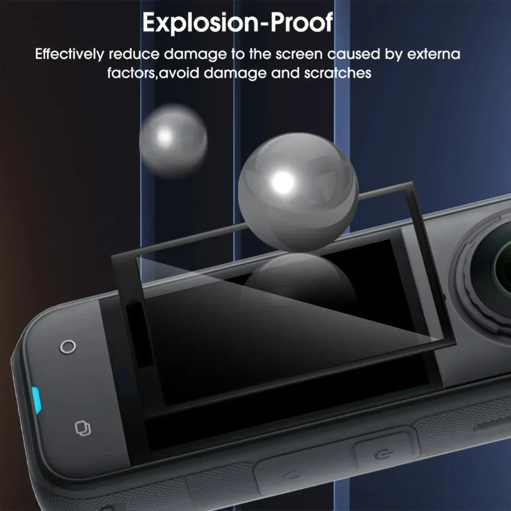 Protectores de pantalla para cámara de acción Insta360 X5, película protectora curvada 3D de vidrio templado antiarañazos, 1-5 uds. - imagen 5