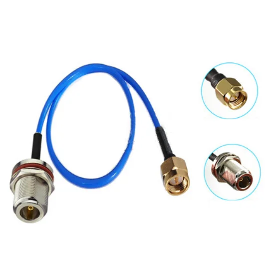 RG402 RG141 Cable Coaxial N Hembra Bulkhaed a conectores macho SMA Cable Coaxial RF RG402 Cable de 0.141 "50ohm