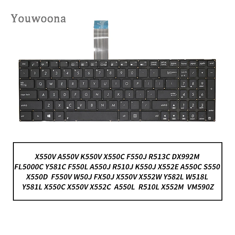 Nuevo teclado Original para ordenador portátil ASUS K550L R510L X552E A550J Y581L X550C X552W X550V Y581C DX991 Y582 R513C W518L W508L - imagen 3