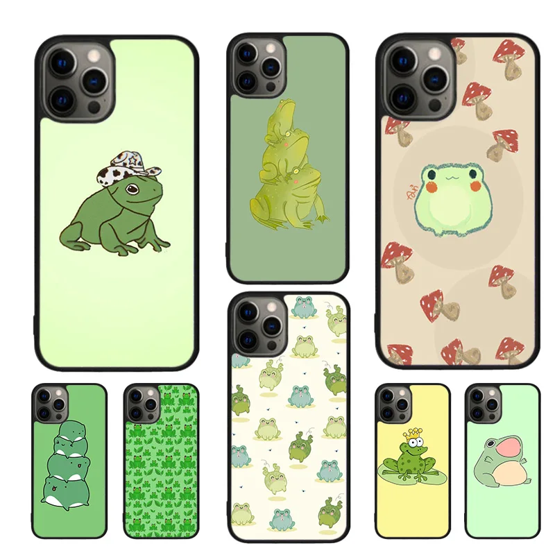 Funda de teléfono con diseño de rana de dibujos animados para iPhone 17 Air 16 15 14 11 12 13 Pro MAX Plus