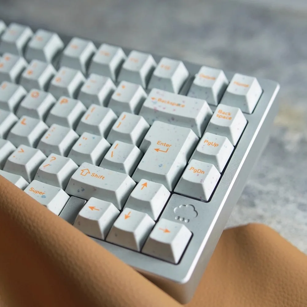 Juego de teclas DOMIKEY TERAAZZO 148 teclas PBT, tapa de teclado blanca Simple personalizada, perfil de cereza, teclas para juegos para teclado mecánico - imagen 4