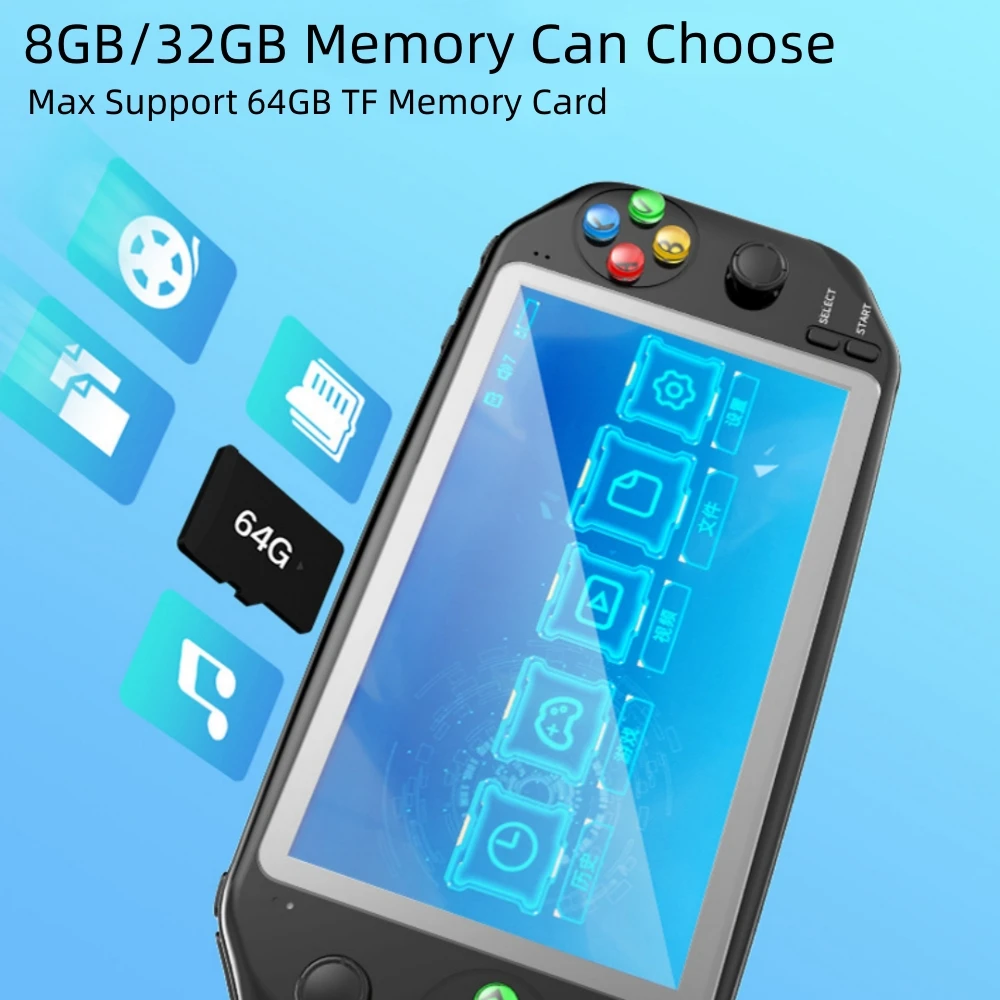 Consola de juegos portátil con pantalla grande de 7 pulgadas, 32GB, 7000 juegos gratis para PS/MAME/Arcade - imagen 3