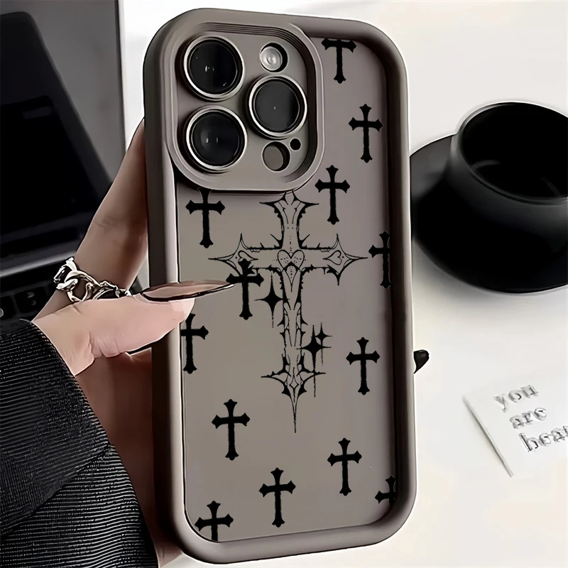 Funda de teléfono a la moda con elemento negro cruzado para OnePlus 12 12R 11 11R 10R 8T Nord CE 2 3 4 Lite 5G, funda trasera de silicona suave TPU - imagen 5