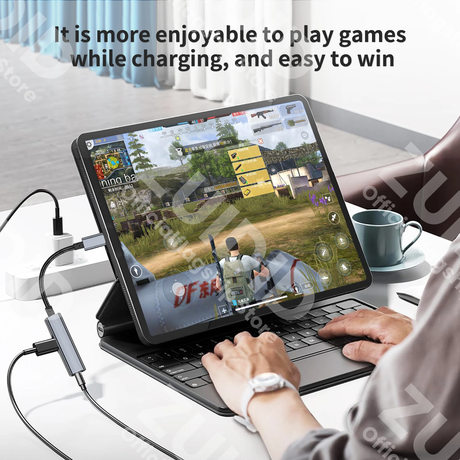 Adaptador de Audio USB C 2 en 1 a 3,5mm/tipo C, convertidor de auriculares auxiliar, 2A, carga rápida, 16 bits/48KHz, DAC, 15 para iPhone, iPad y Samsung - imagen 5