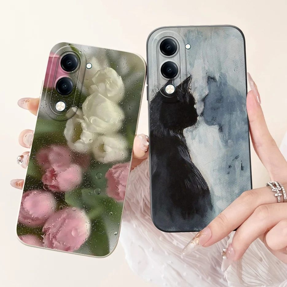 Para Vivo Y04 funda V2430 funda pintada de caramelo de moda de lujo 6,74 ''funda de teléfono suave de TPU para Vivo Y29s Y 04 VivoY04 VivoY29s Fundas - imagen 3