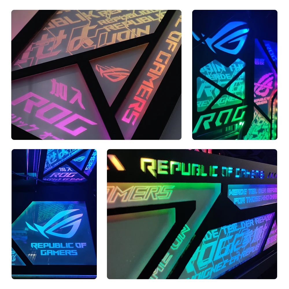 Kit de 4 Uds. De Panel RGB para ROG Helios GX601, carcasa de PC, MOD DIY Buid ASUS Strix, decoración, placa ARGB, cubierta de fuente de alimentación personalizada - imagen 4