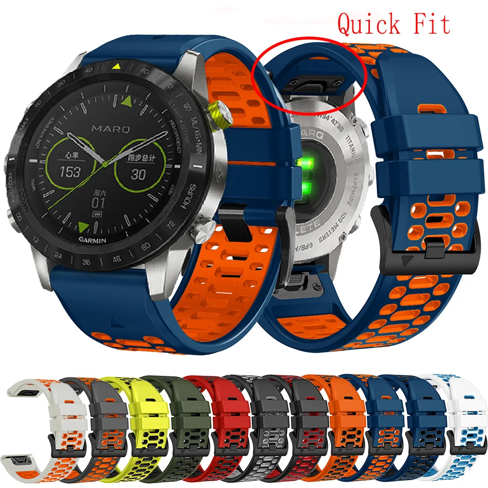 Correa Quickfit de 26mm y 22mm de ancho para Garmin Approach S70 S62 Forerunner 965 955 Epix Pro 2 pulsera de silicona para reloj inteligente de 47mm