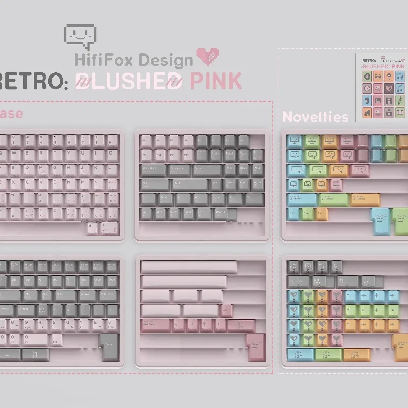 Set Teclas PBT Perfil Cherry Rosa Vintage para Teclado Mecánico Gaming Oficina - imagen 5