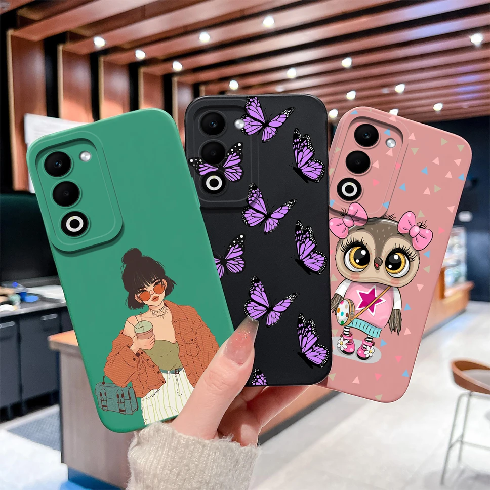 Para Oppo A5 5G CPH2735 funda de teléfono moda bonita mariposa suave cubierta protectora trasera de silicona líquida para Oppo A 5 Shell