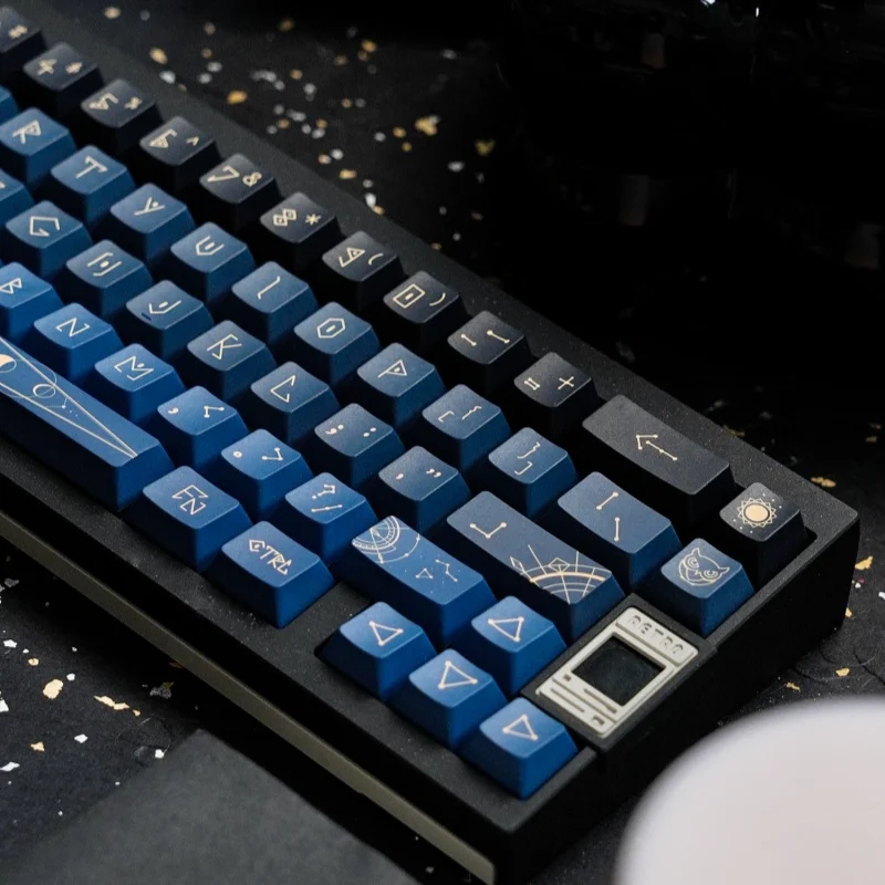 Nuevas poemas estrellados, teclas mecánicas personalizadas, sublimación térmica Pbt, personalidad, Retro, negro, portátil, juego de oficina, tapa de llave - imagen 3