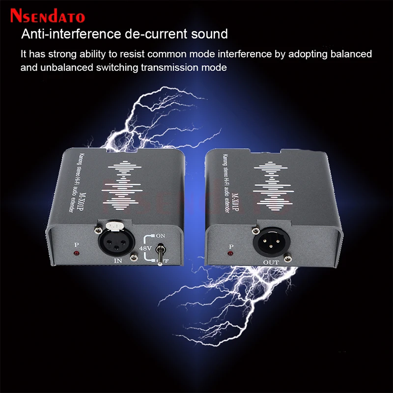 Extensor de Audio pasivo estéreo XLR sobre RJ45 Cat5/6 200M XLR RJ45 Kit de transmisor y receptor de Audio para Mezclador grabadora DVD TV - imagen 5