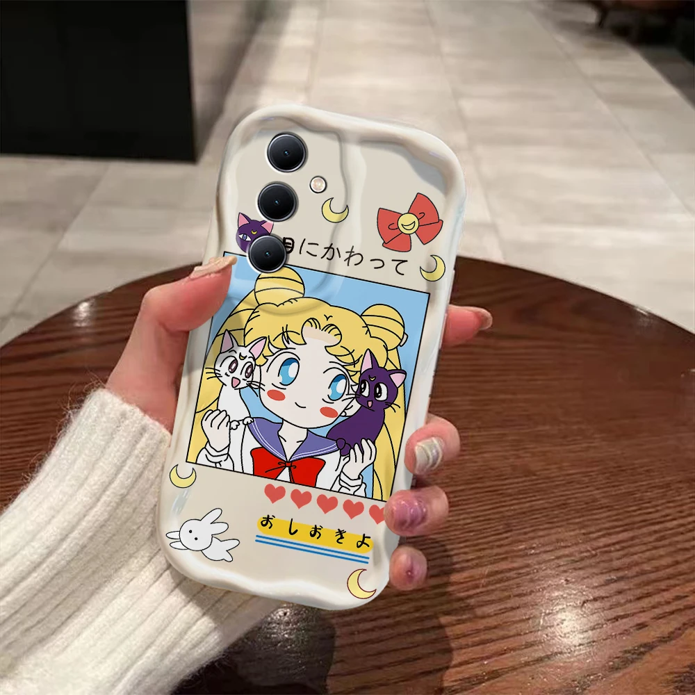 Funda de teléfono Moons Girl Sailor 3D Wave para Samsung Galaxy S24 S23 S21 S20 FE Plus Ultra 4G 5G, funda trasera de silicona suave - imagen 4
