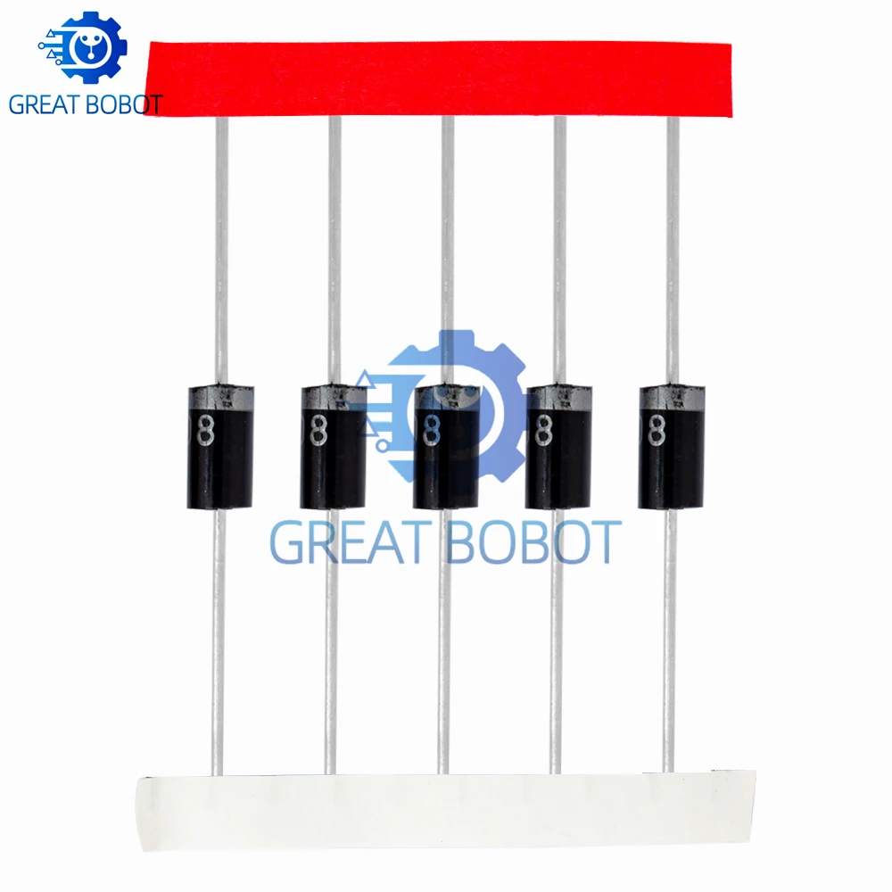 Juego de diodos Schottky de conmutación rápida BS, 8 valores diferentes, 1N4148 1N4007 1N5819 1N5399 1N5408 1N5822 FR107 FR207, 8 valores = 100 Uds. - imagen 3