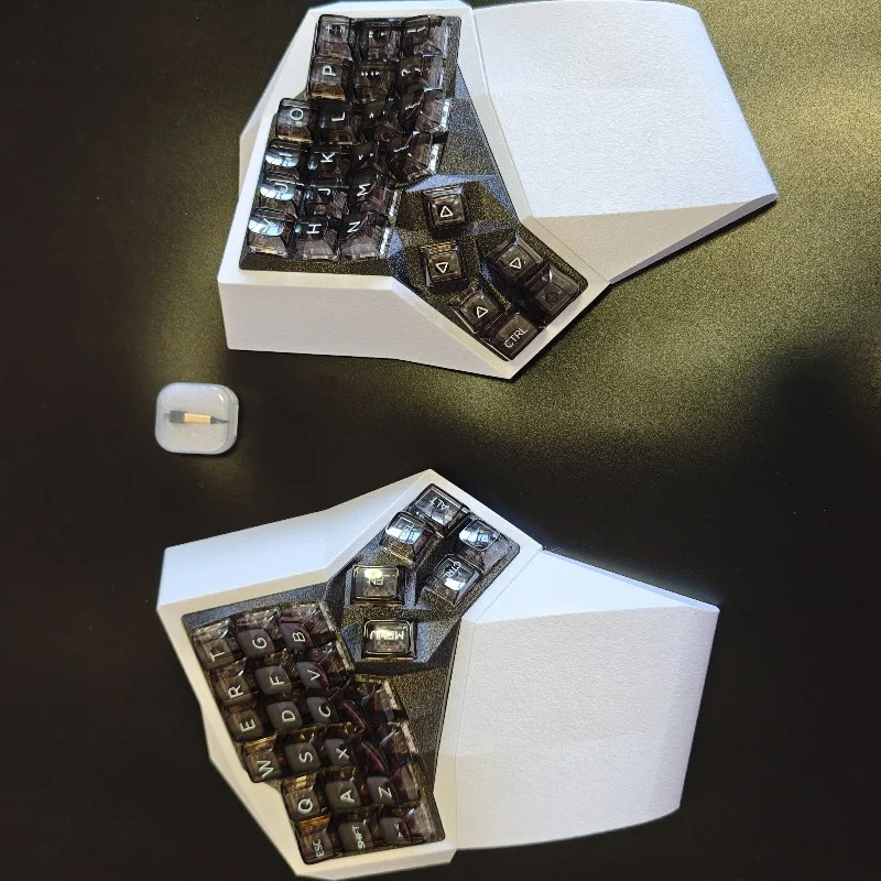 Kit de teclado dividido curvo inalámbrico de 2,4G, teclado dividido ergonómico personalizado RGB de intercambio en caliente con impresión 3D para teclado de jugador VIAL - imagen 3