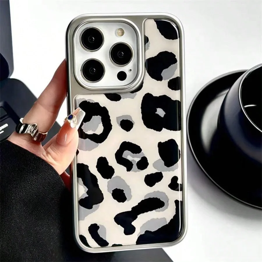 Funda de teléfono anticaída de TPU con estampado de leopardo dulce y fresco estilo INS para iPhone XR/11/12/13/14/15/16/17 Pro Max