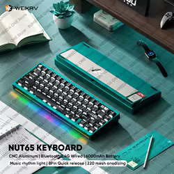 Kit Teclado Mecánico Aluminio Sugar65 V2 / Lucky65 V2 Mini RGB