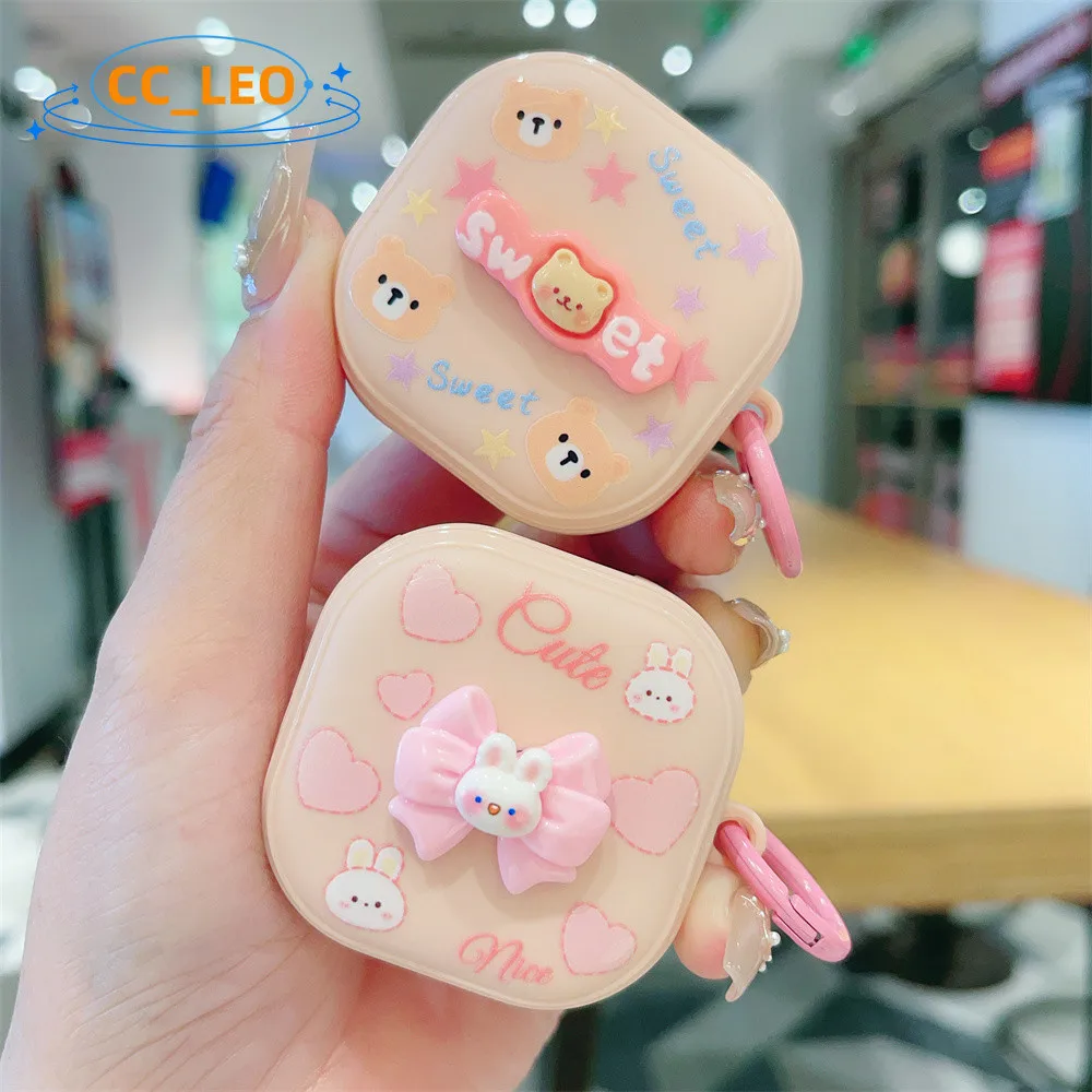 Para Samsung Galaxy Buds Core / FE funda Galaxy Buds2 Pro funda suave de silicona conejito de dibujos animados lindo oso Buds Pro funda protectora - imagen 3