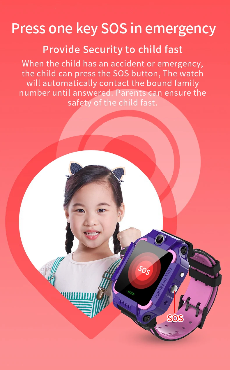 Reloj para niños Tarjeta Sim Llamada telefónica SOS Posicionamiento LBS Cámara dual IP67 Seguimiento de huellas impermeable 360 ° Flip Alarm Regalo para niños - imagen 4