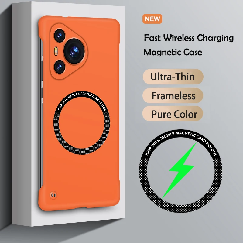 Funda de teléfono de Color sólido sin marco magnética ultrafina a la moda para Huawei Puro 80 70 Ultra P60 P50 P40 P30 Pro cubierta a prueba de golpes - imagen 2