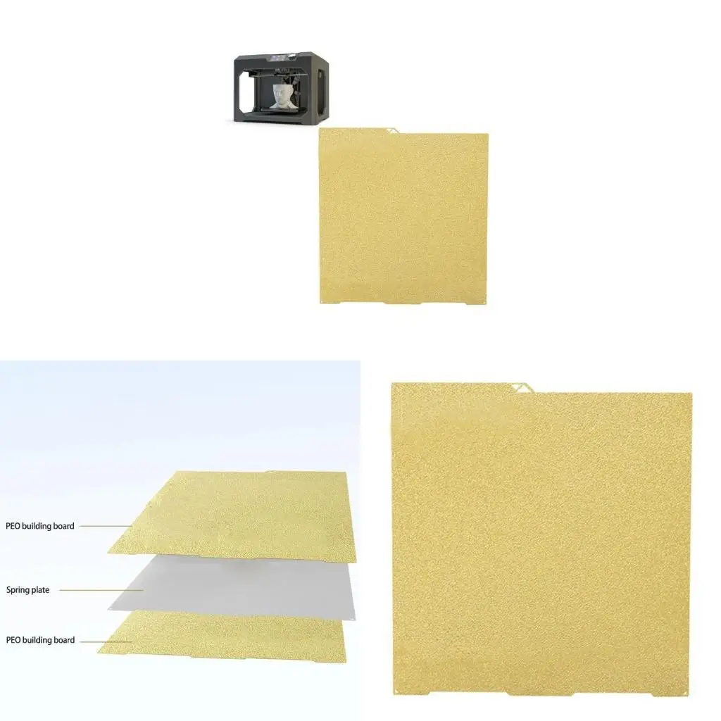 Cama impresión hoja acero con resorte R53C, plataforma recubrimiento PEI doble instalación fácil para