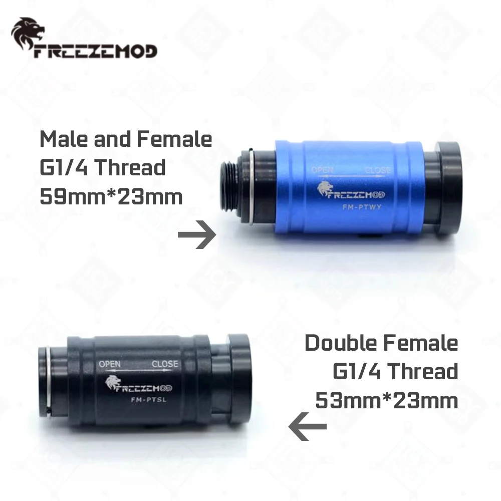 Válvula de agua de cobre FREEZEMOD, rosca G1/4 ", interfaz macho y hembra/doble hembra, PC MOD, regulador de flujo de agua de refrigeración por agua - imagen 3