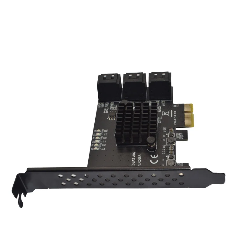 Tarjeta de expansión PCI Express, 6 puertos SATA 3, tarjeta PCIE a SATA para SSD Synology ASM1166, Chips PCI-E/PCIE SATA, multiplicador de controlador - imagen 4