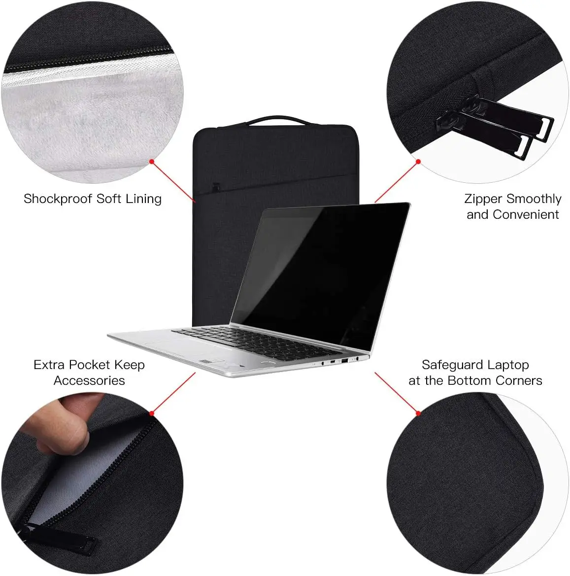 Funda para portátil Samsung Chromebook 13,3 "Superficie portátil libro 13,5 Dell Inspiron 13 HP Envy Pavilion 13 Acer bolso de mano - imagen 4