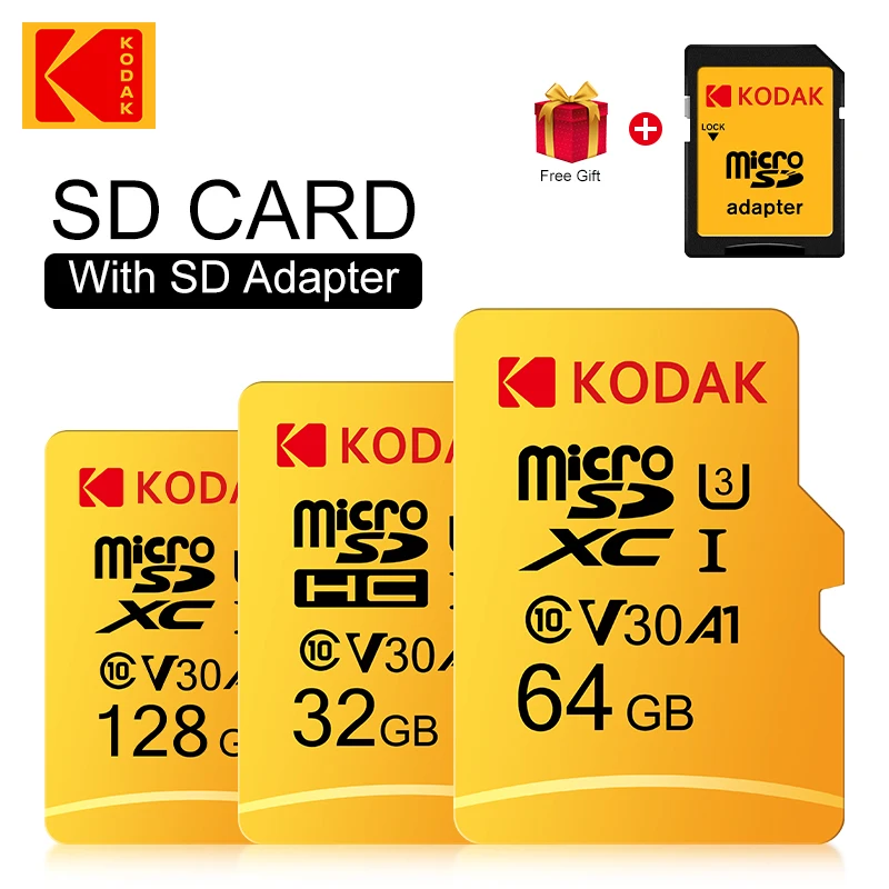 Tarjeta Micro SD Original Kodak, tarjeta de memoria Clase 10 de 128GB, tarjeta Flash de 64GB, 256GB, 32GB, V30 U3, cartao de memoria para grabadora de conducción - imagen 2