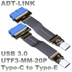 Cable Extensor USB 3.0 Macho USB-C a Type E Interno Plano 19/20P