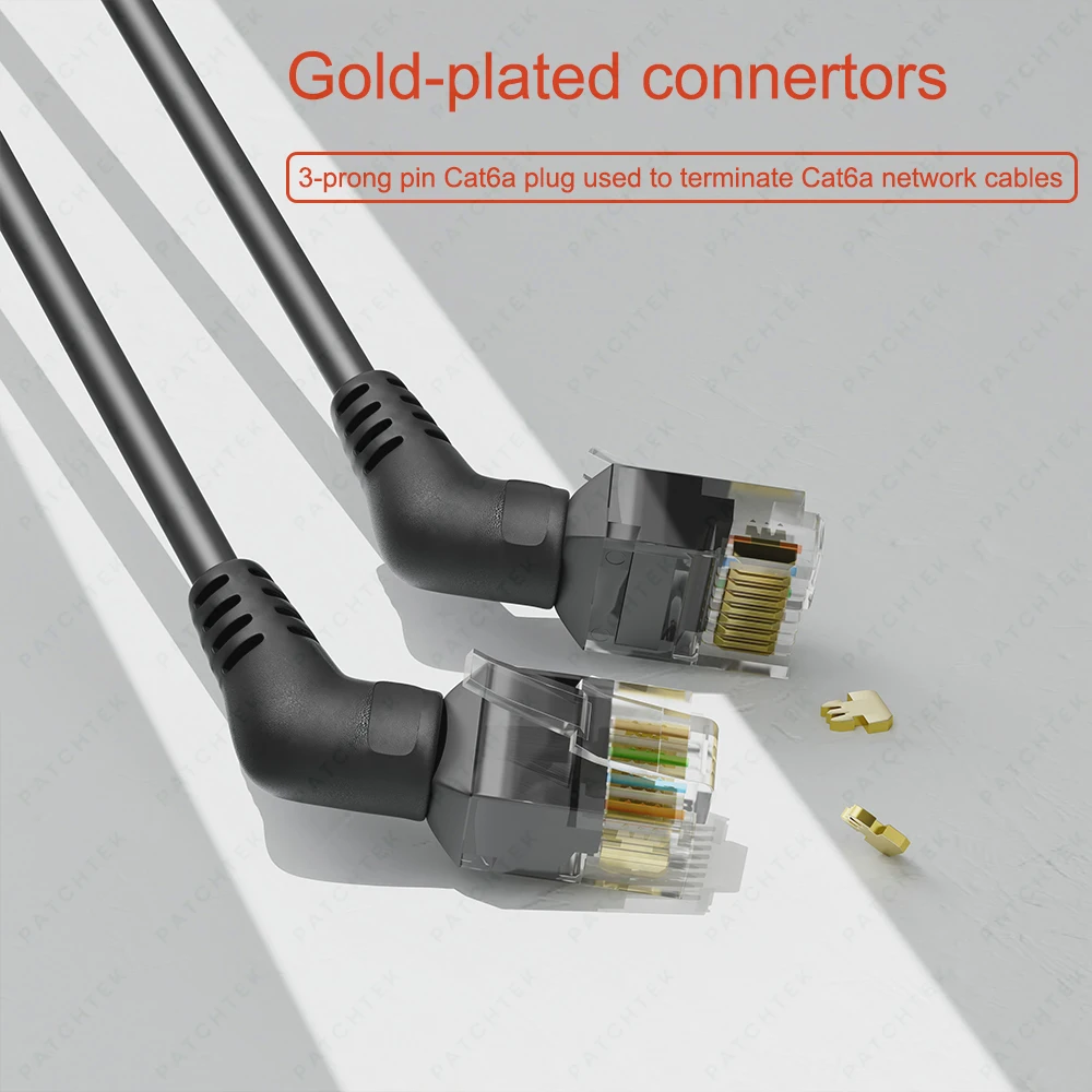 COMNEN-Cable Ethernet CAT6A, conector Rj45, 10G, 10Gbps, rotación de 90/360 grados, enrutador de ordenador portátil, Cable Lan de red - imagen 5