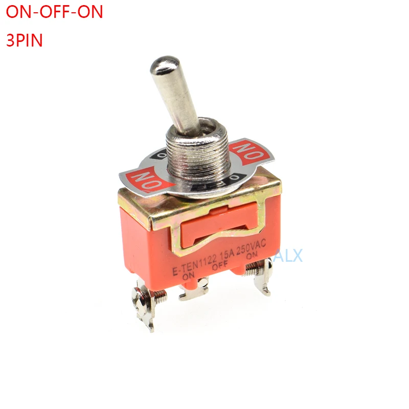 2 uds e-ten1122 1122 interruptor de palanca de 3 pines interruptores de alimentación basculantes de encendido y apagado 15a 250v