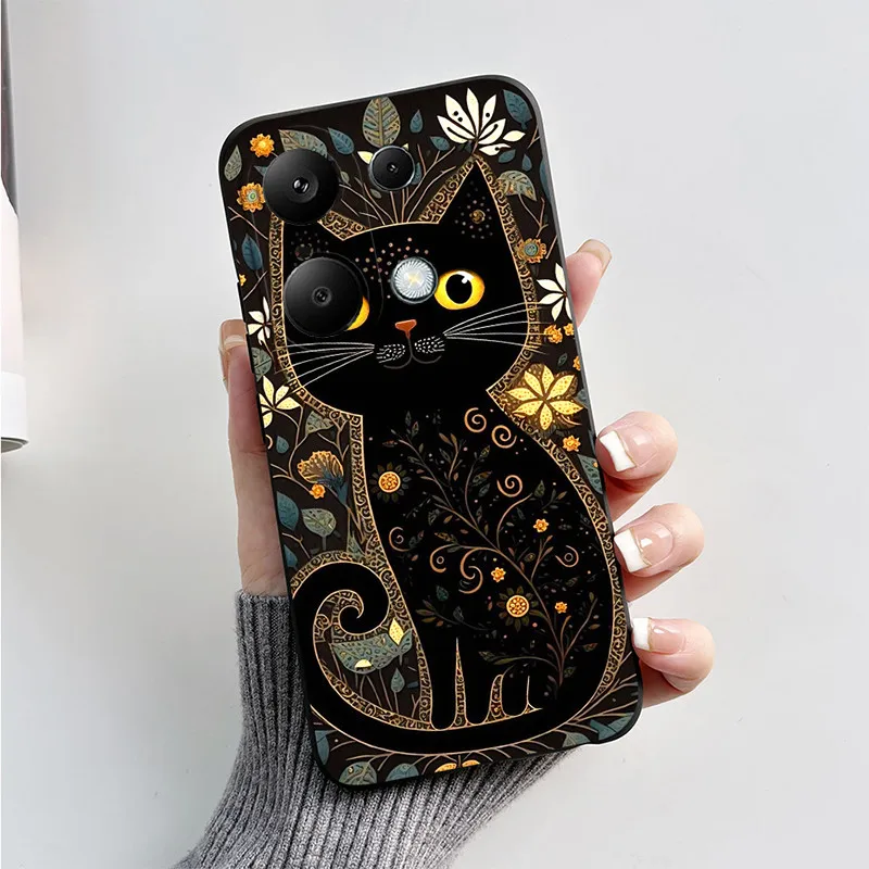 Funda trasera para teléfono móvil Xiaomi, carcasa de silicona suave con dibujos de gato, zorro, Poco M6 Pro 4G, para Poco M6 Pro - imagen 3