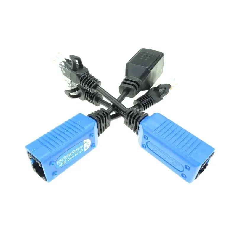 1 par de cables uPOE combinadores divisores RJ45, dos cámaras POE, utiliza un cable de red, conectores de Cable adaptador POE, Cable de alimentación pasivo - imagen 3