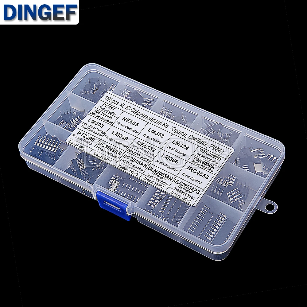 150 unids/caja circuitos integrados Chips en caja PC817 NE555 LM358 JRC4558 LM393 LM339 aparatos de reparación enviar Clip enviar adaptador - imagen 2