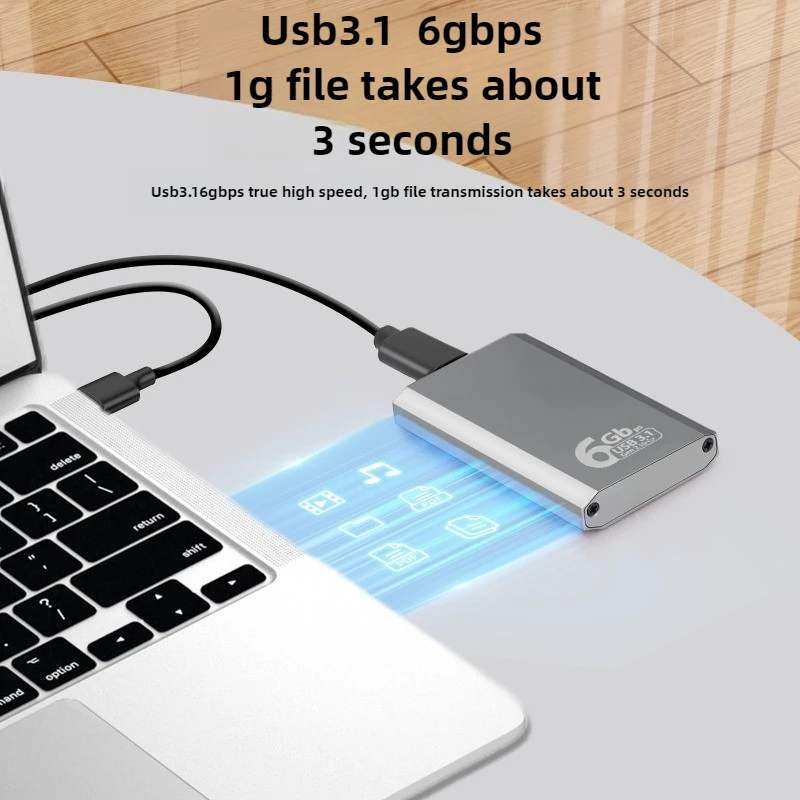 Caja SSD mSATA a USB 3,1, carcasa SSD de 6Gbps para disco duro mSATA HD, caja de almacenamiento, adaptador para PC/portátil/teléfono - imagen 3