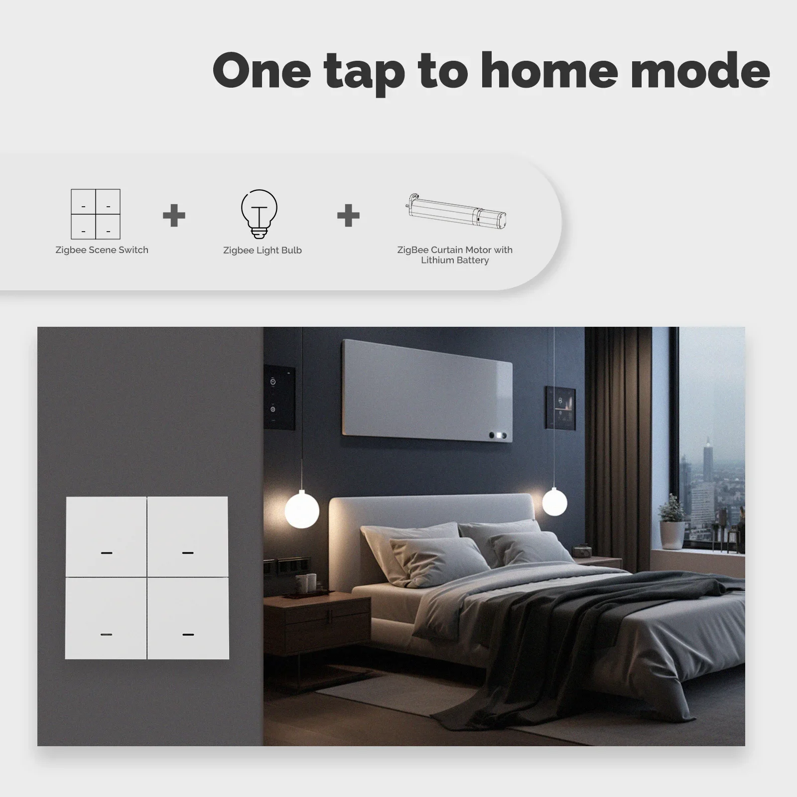 MOES ZigBee-interruptor de escena inalámbrico de 4 entradas, botón pulsador, mando a distancia, alimentado por batería, aplicación Tuya Smart Life - imagen 5
