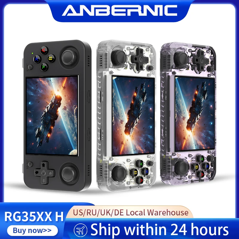 ANBERNIC-consola de juegos portátil RG35XX H, pantalla IPS de 3,5 pulgadas, Linux H700, reproductor de videojuegos Retro, 3300mAh, 64G, 5528 juegos clásicos