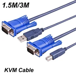 Cable USB A B KVM VGA 15 pines PC Impresora 3m