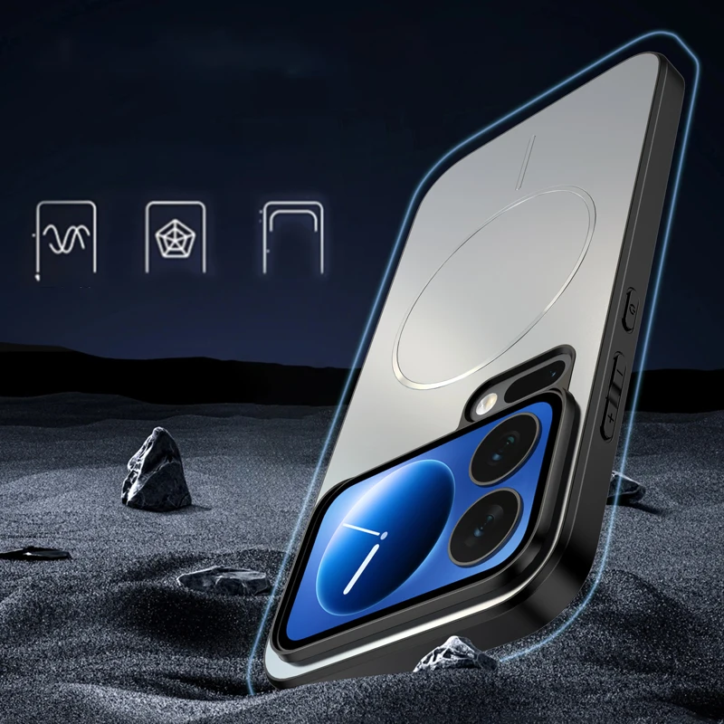 Magsafe-funda de teléfono magnética sin cables con revestimiento de Color sólido, a prueba de golpes, para Xiaomi 17 Pro Max 15 14 T Pro Ultra, contraportada - imagen 4