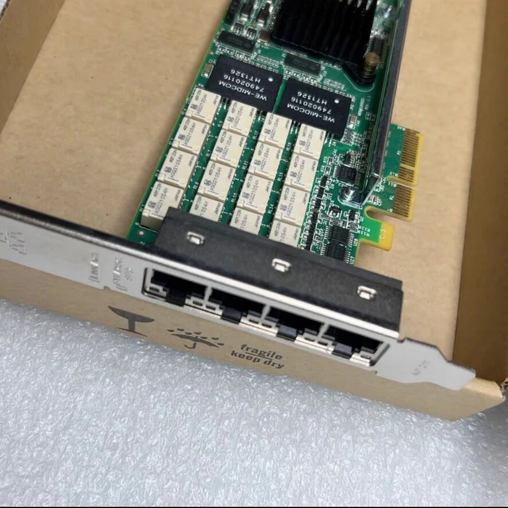 Tarjeta de red de interfaz eléctrica Gigabit de cuatro puertos I350AM4 RJ45 PE2G4BPI35LA-SD