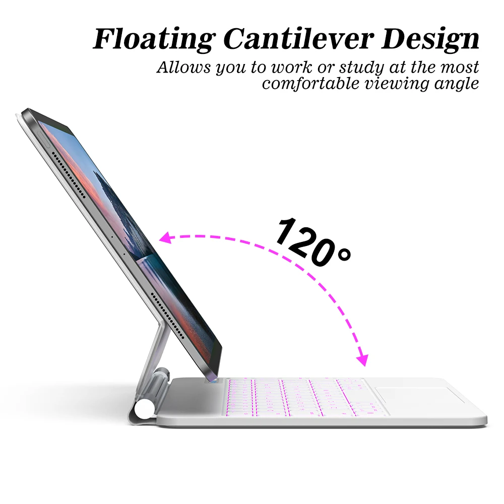 Teclado mágico pantalla LCD Trackpad multitáctil para iPad Pro 11 Pro 13 2024 M4 Air 6 Air 5 Air 4 Pro 12,9 funda para teclado